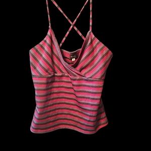 Stylish Pink and Gray Striped Camisole